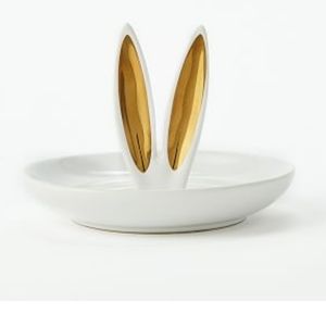 The Emily and Meritt Brass Bunny Ears Ring Holder from Pottery Barn